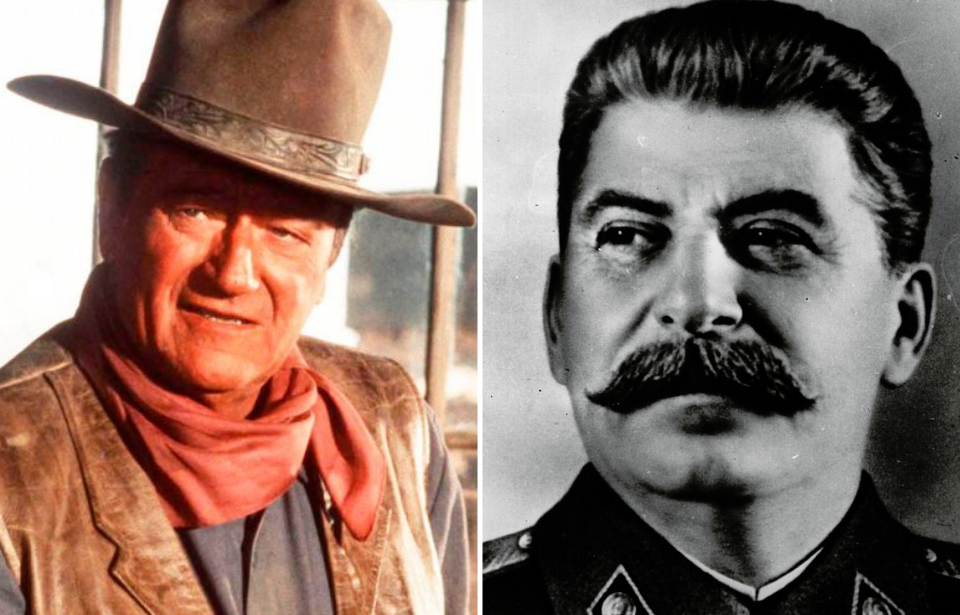 John Chisum in his cowboy attire + Portrait of Joseph Stalin