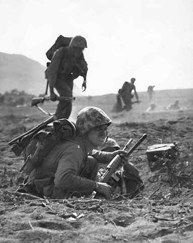 M1 Carbine in Action during the Battle of Iwo Jima