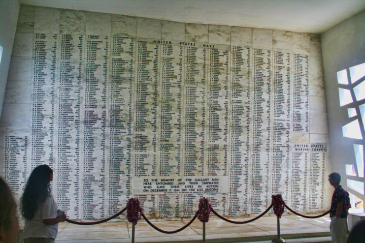 List of names of those whose bodies remain in the wreckage of the USS Arizona