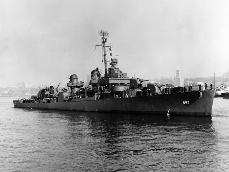 USS Johnston (DD-557) at sea
