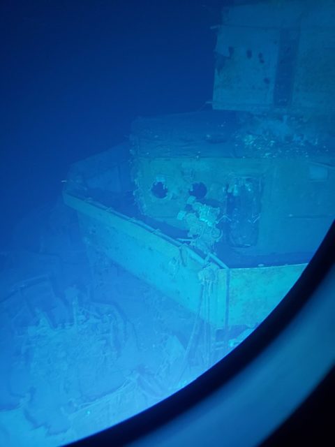 USS Johnston (DD-557) shipwreck below the water