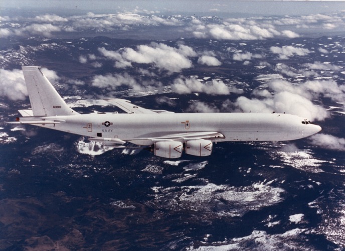 A U.S. Navy Boeing E-6A Mercury aircraft in flight. {Photo Credit:  US Navy / Wikipedia / Public Domain)