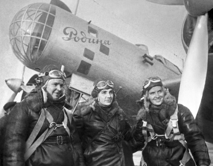 Crew members of the Rodina