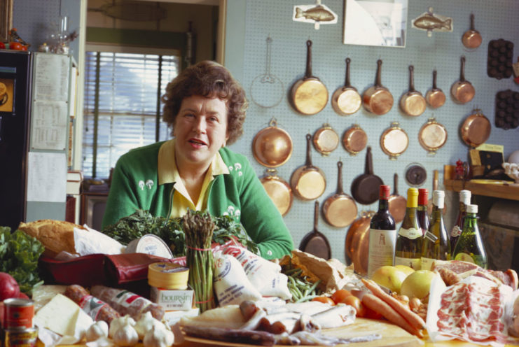 Julia Child in her kitchen