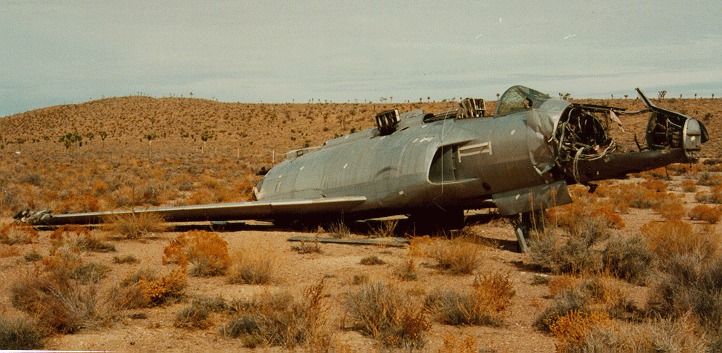 Remains of the Lockheed XF-90A in the desert