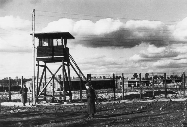 Watchtower within the confines of Stalag Luft III