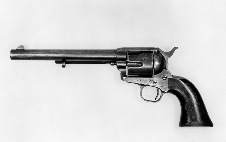 Peacemaker' Colt Single-Action Army Revolver, serial no. 4519. (Photo Credit: Sepia Times/Universal Images Group via Getty Images)