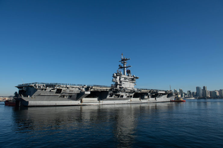 USS Abraham Lincoln in the waters of San Diego bay