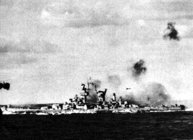 USS Alaska (CB-1) under attack