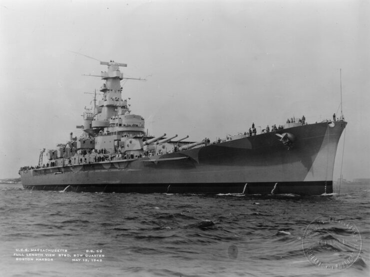 USS Massachusetts (BB-59) at sea