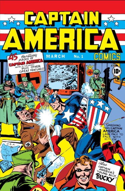Captain America Punches Hitler on comic cover