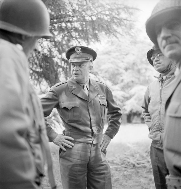 Eisenhower talking to troops 