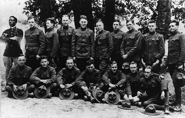 Eugene Bullard standing with other members of the French military