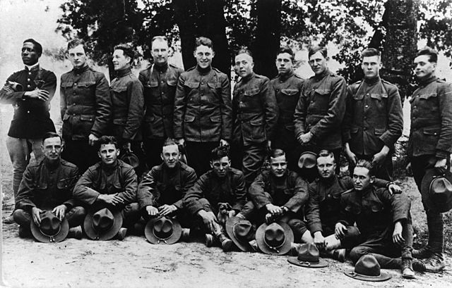 Eugene Bullard standing with other members of the French military