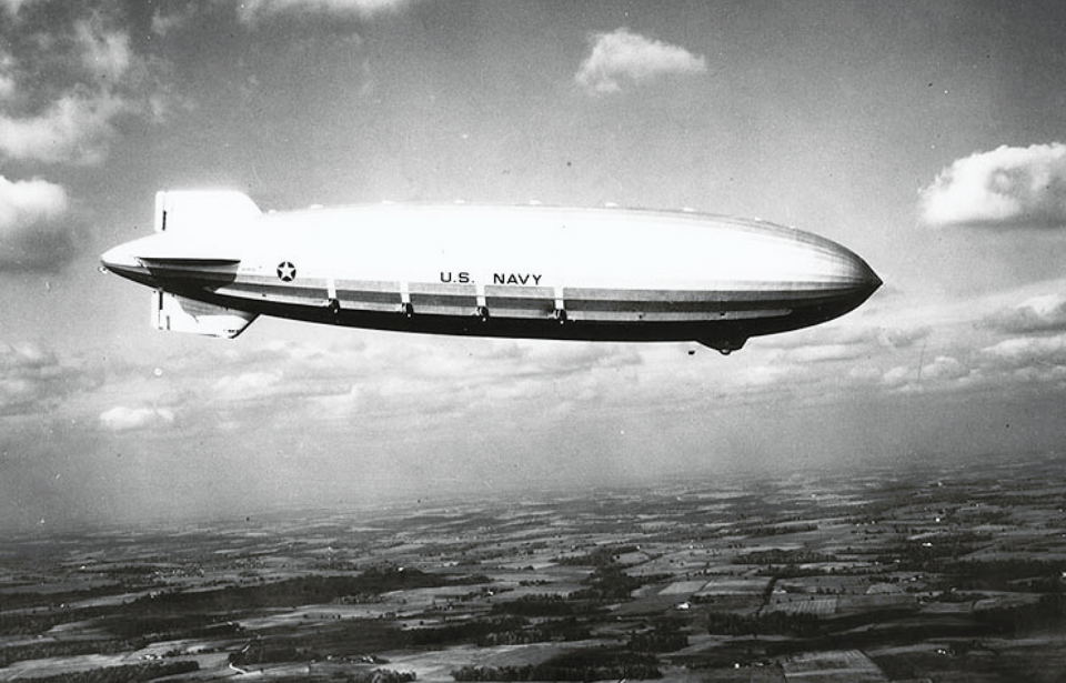 USS Akron in flight