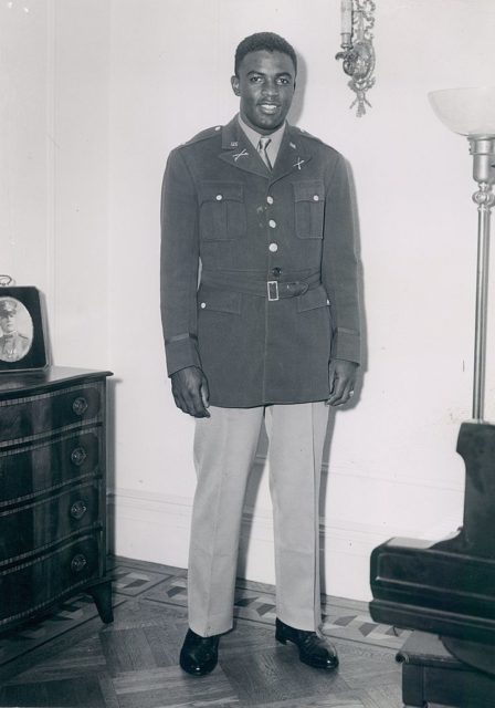 Jackie Robinson in uniform 