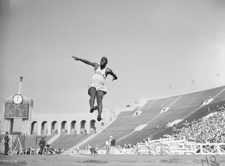 Jackie Robinson at a UCLA track meet 