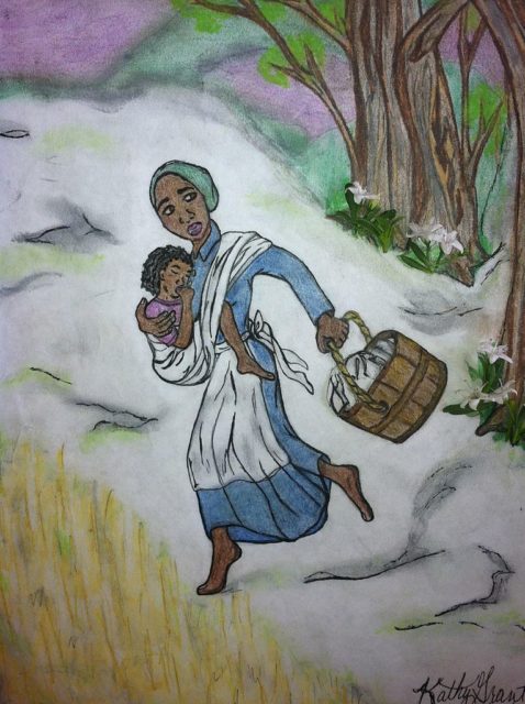Lucy and Mona Higgs escape from slavery.