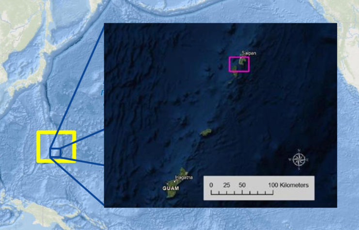 Map showing the location NOAA researchers will be searching for the downed World War II-era aircraft