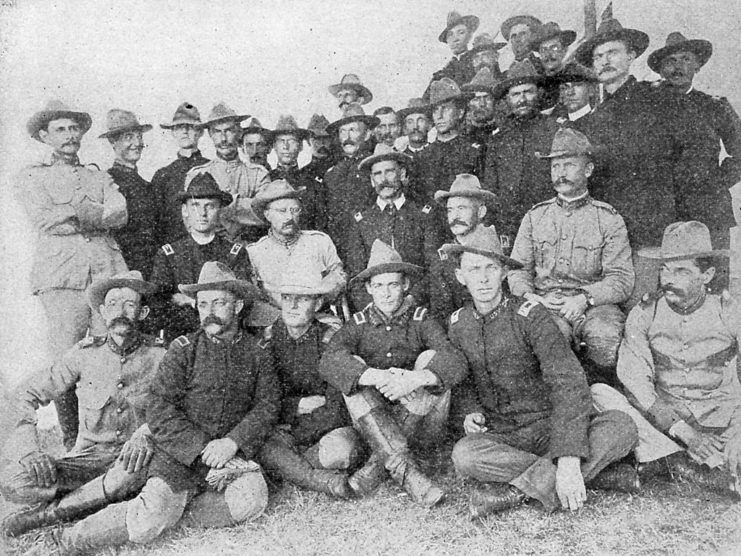 Teddy Roosevelt and his Rough Riders during the Spanish American War