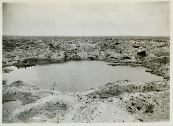 Water-filled crater at St Eloi