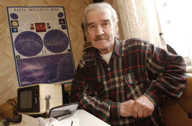 Stanislav Petrov sitting at a desk