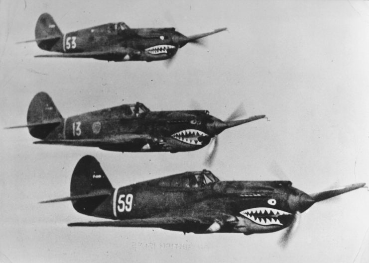 The Flying Tigers fly in formation during a 1943 mission