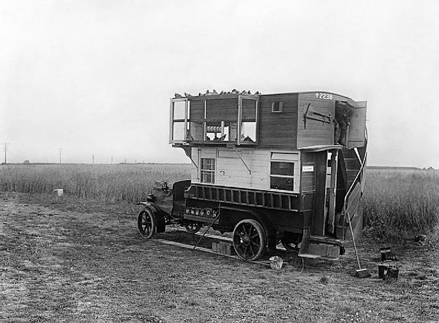 Type-B Bus "Pigeon Loft" parked on the side of the road