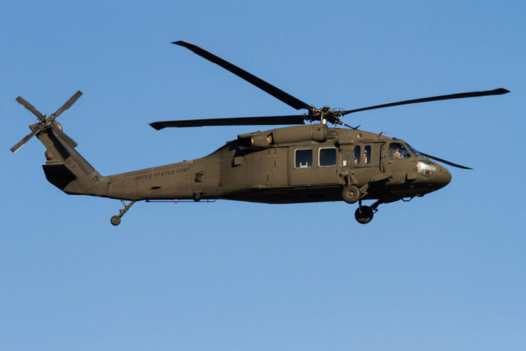 Black Hawk helicopter in the air