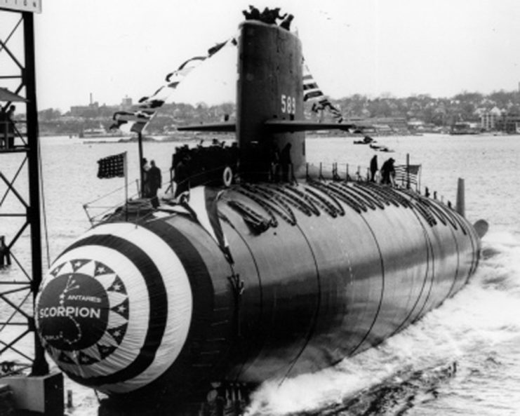 USS Scorpion being launched