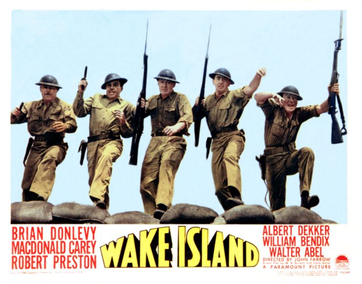 A promotional poster for the film, Wake Island, which was released in 1942