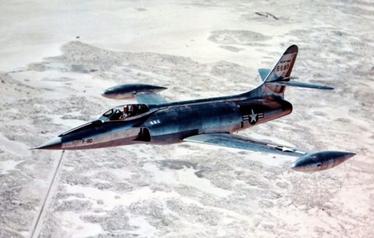 The first Lockheed XF-90 prototype in flight