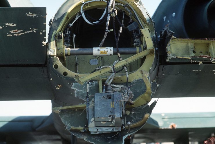 Damaged section of an A-10A Thunderbolt II