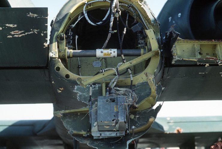 Damaged section of an A-10A Thunderbolt II