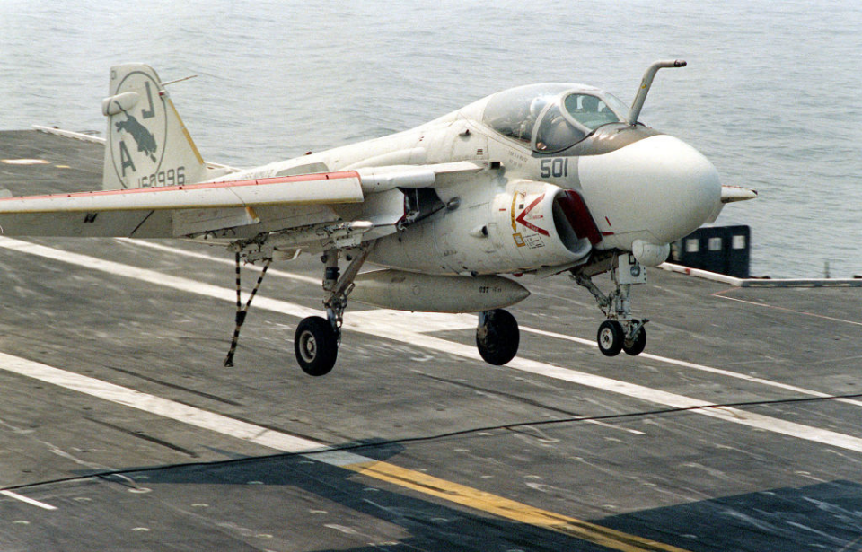 A-6 Intruder landing on the USS Nimitz (CVN-68)