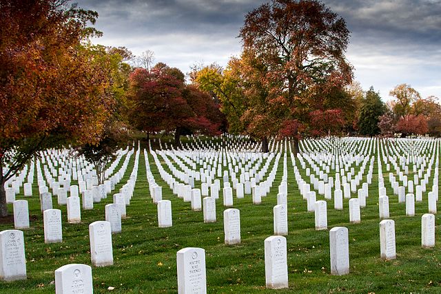 View of the gravestones at Arlington National Cemetery