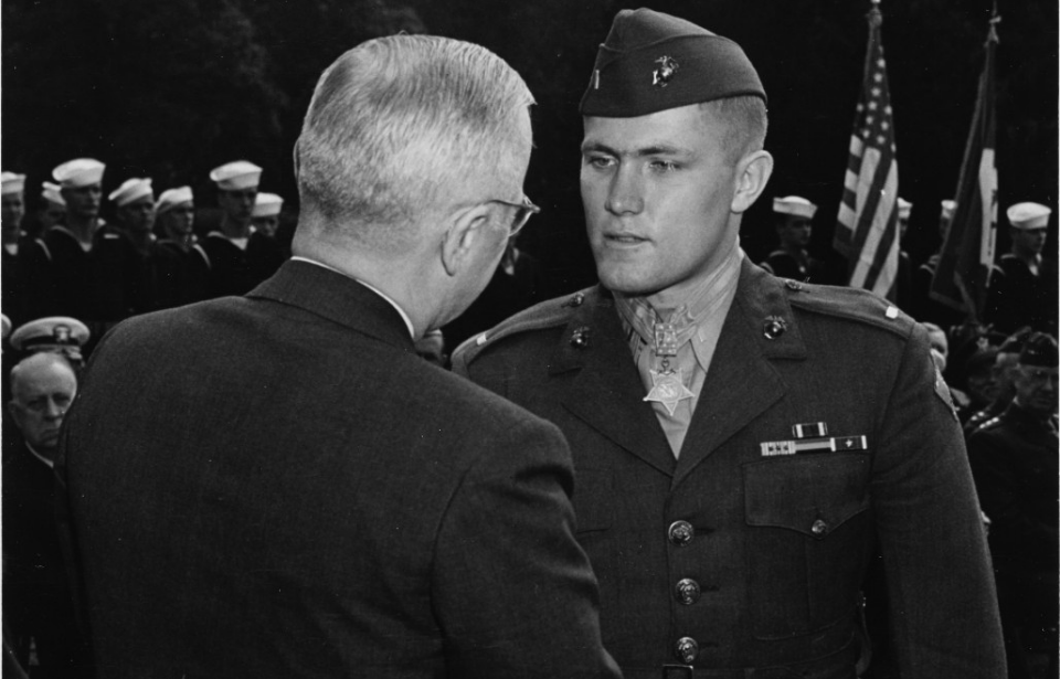 Arthur Jackson shaking hands with President Harry Truman