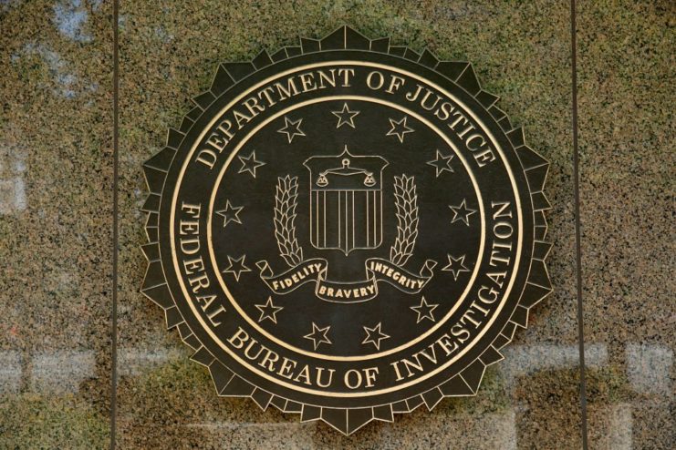 FBI seal on the exterior of its headquarters building