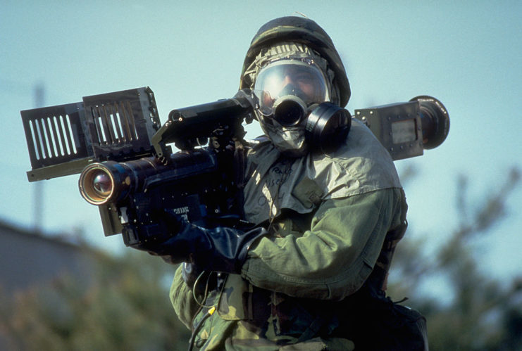 Airman holding an FIM-92 Stinger