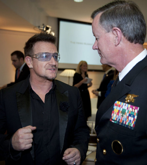 William McRaven speaking with U2's Bono 