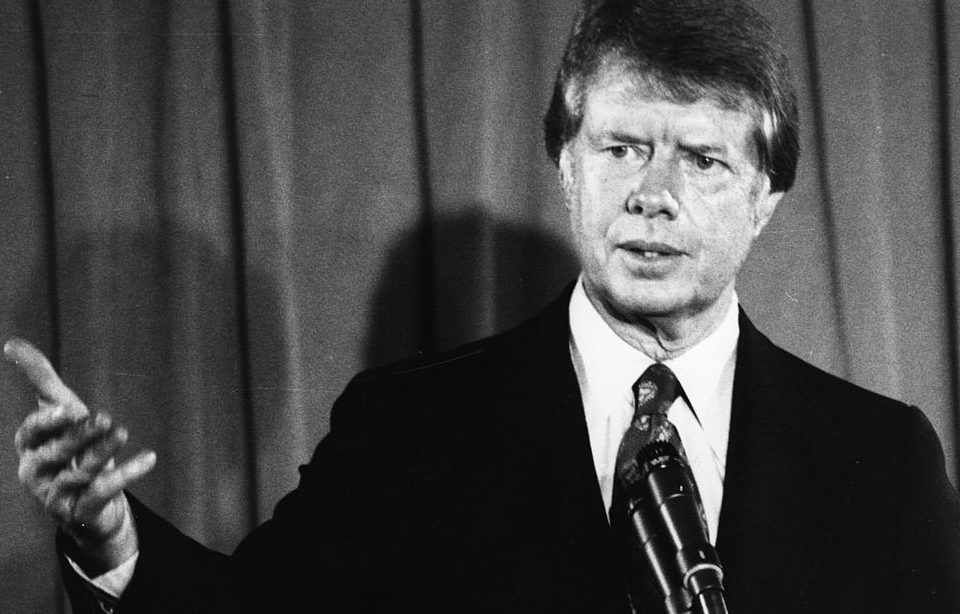 Jimmy Carter at a press conference