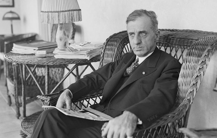 Smedley Butler sitting in a chair