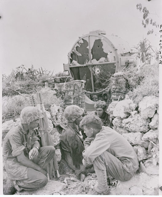 American troops taking a break