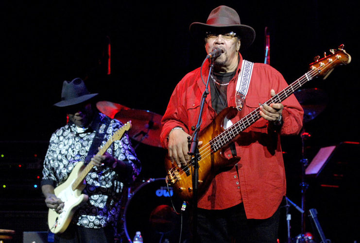 Billy Cox playing bass guitar on stage