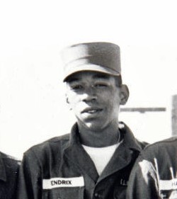 Jimi Hendrix wearing his trainee fatigues