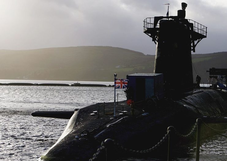 HMS Vanguard in shadow