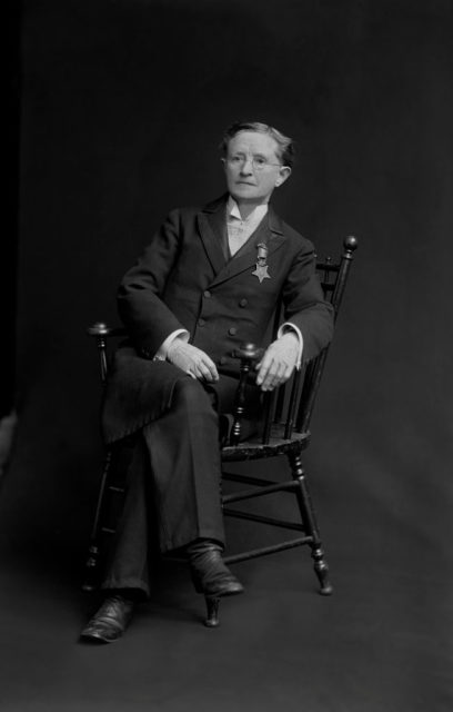 Mary Edwards Walker poses with her Medal of Honor