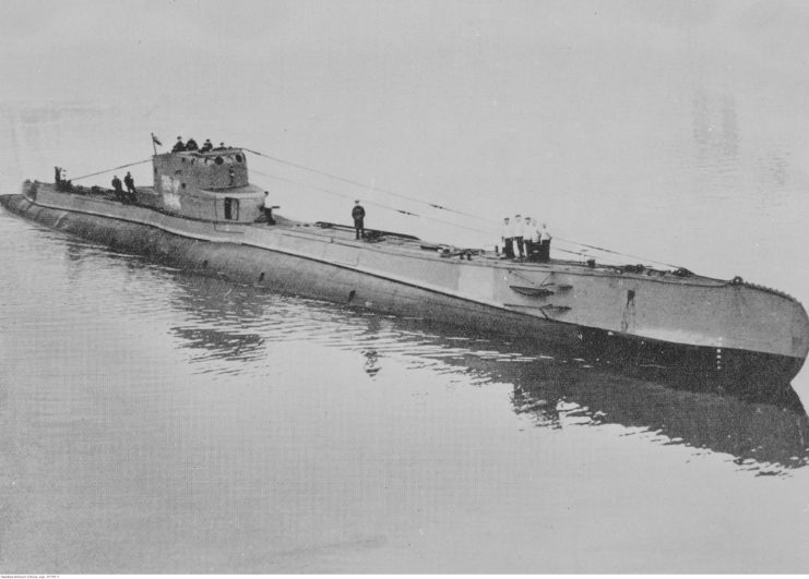 The ORP Orzeł at sea