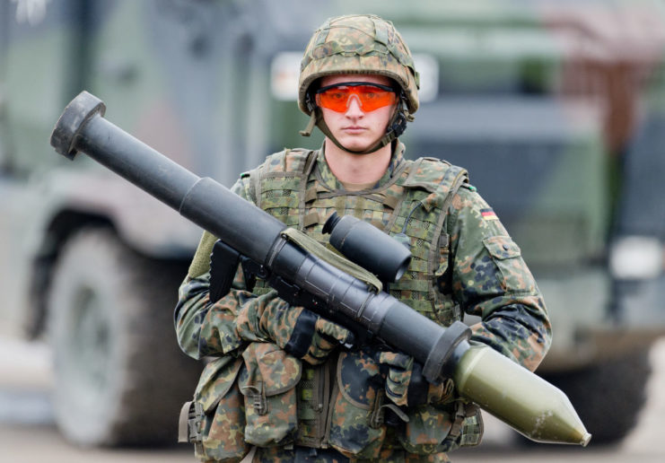 German soldier holding a Panzerfaust 3