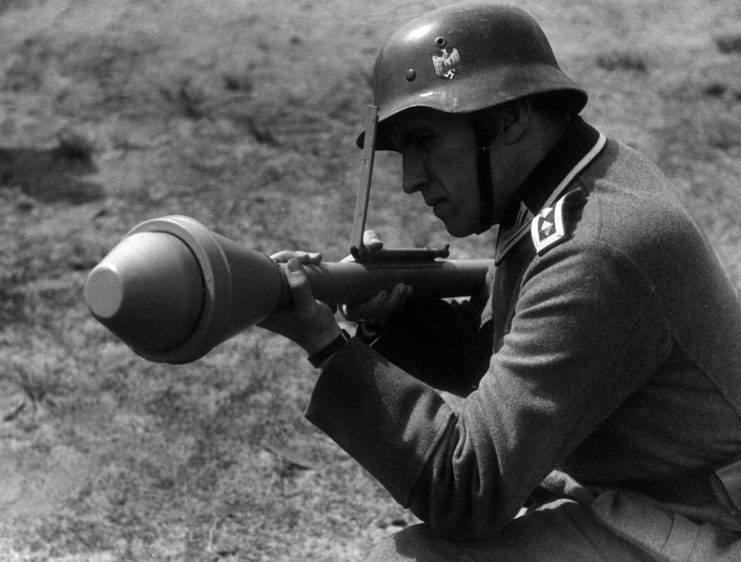German soldier aiming a Panzerfaust